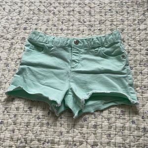 Justice girls mint green shorts